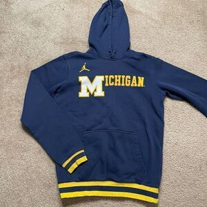 Jordan Michigan Wolverines Sweater Adult S Blue Pullover Hoodie Mens